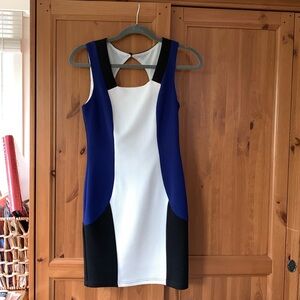 Size small blue black and white dress